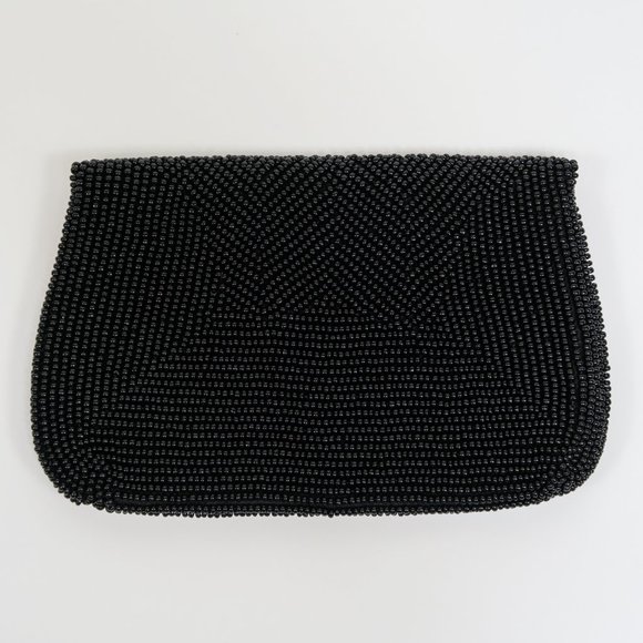 Vintage 50s Bags by Debbie Black Beaded Clutch - Picture 3 of 7